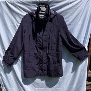 EUC Miss Gallery Hooded Midweight Raincoat with liner Size M